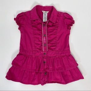 3/$15 Guess 24m Pink Short Sleeve Ruffle Dress